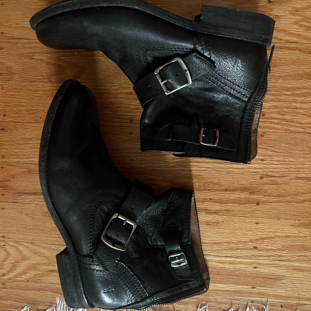 Frye Leather Booties with Buckles